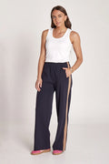 Feather & Noise Noah Wide Pant Navy Camel Stripe