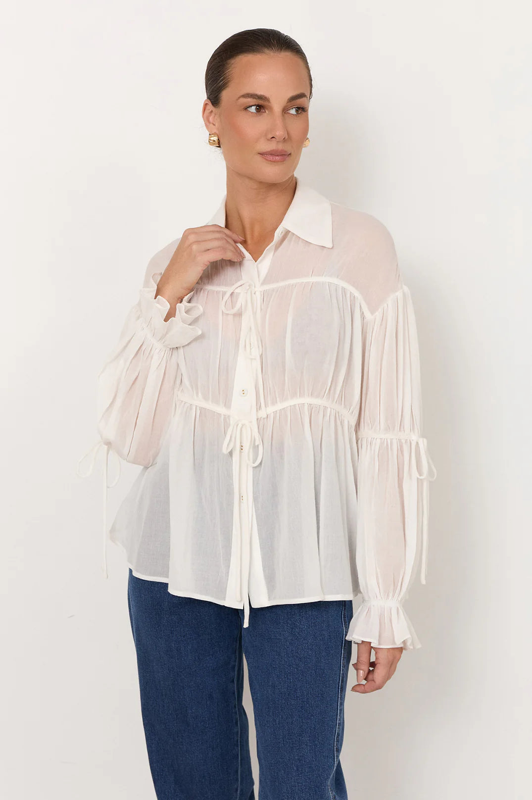 Adorne Darby Tie Detail Shirt