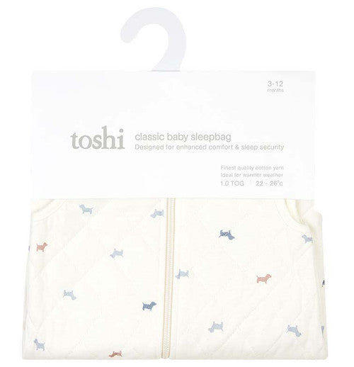Toshi Baby Sleep Bag Classic Sleeveless 1 TOG Puppy