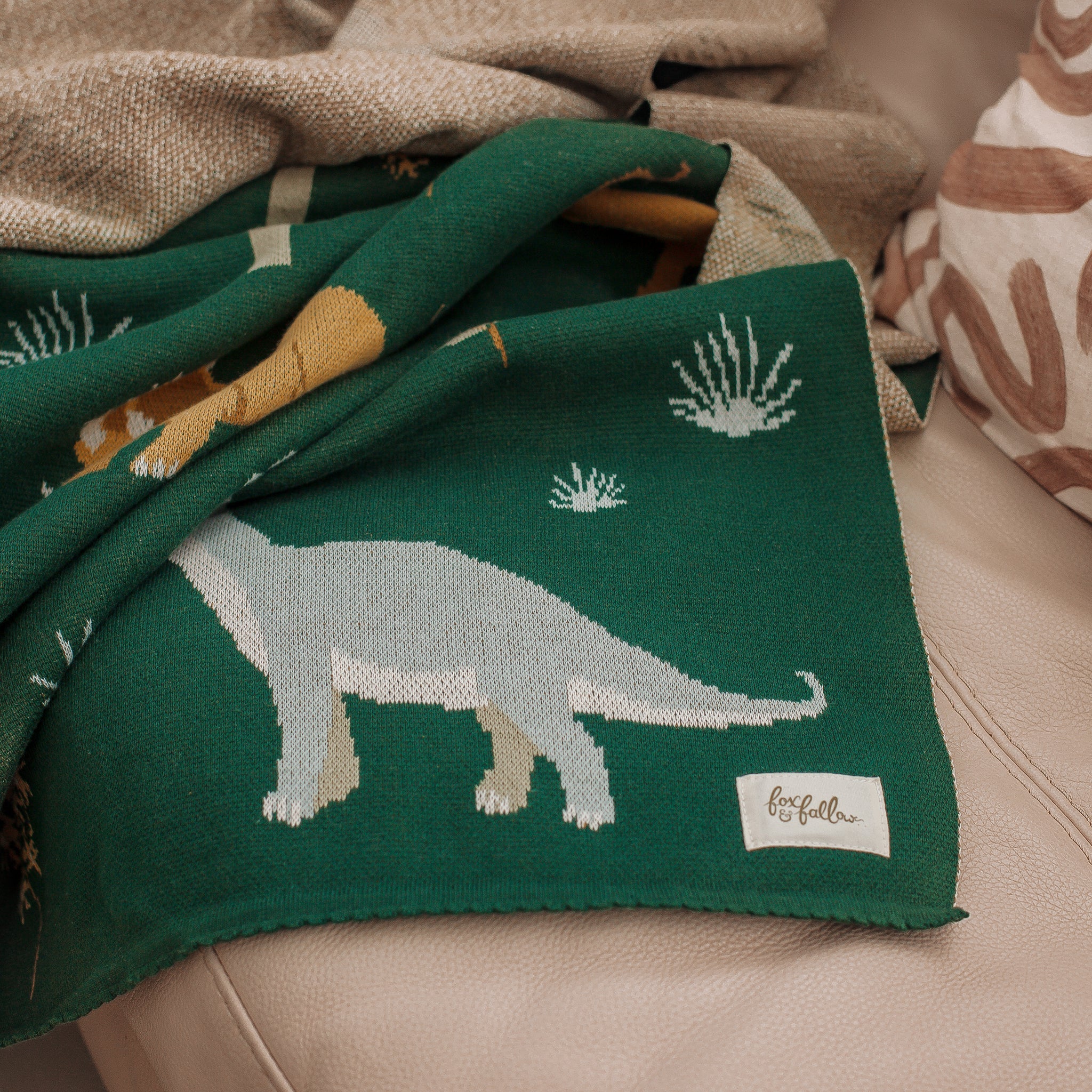 Fox & Fallow Dinos Throw Blanket