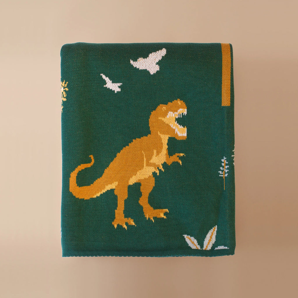 Fox & Fallow Dinos Throw Blanket