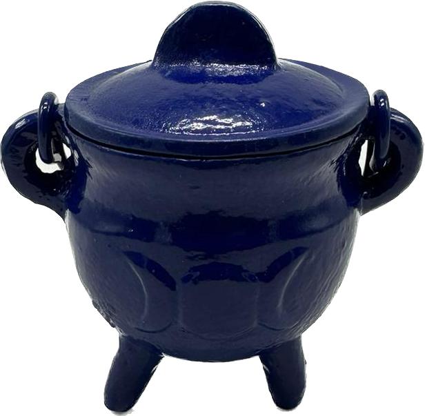 Cast Iron Cauldron Triple Moon with Lid - Assorted