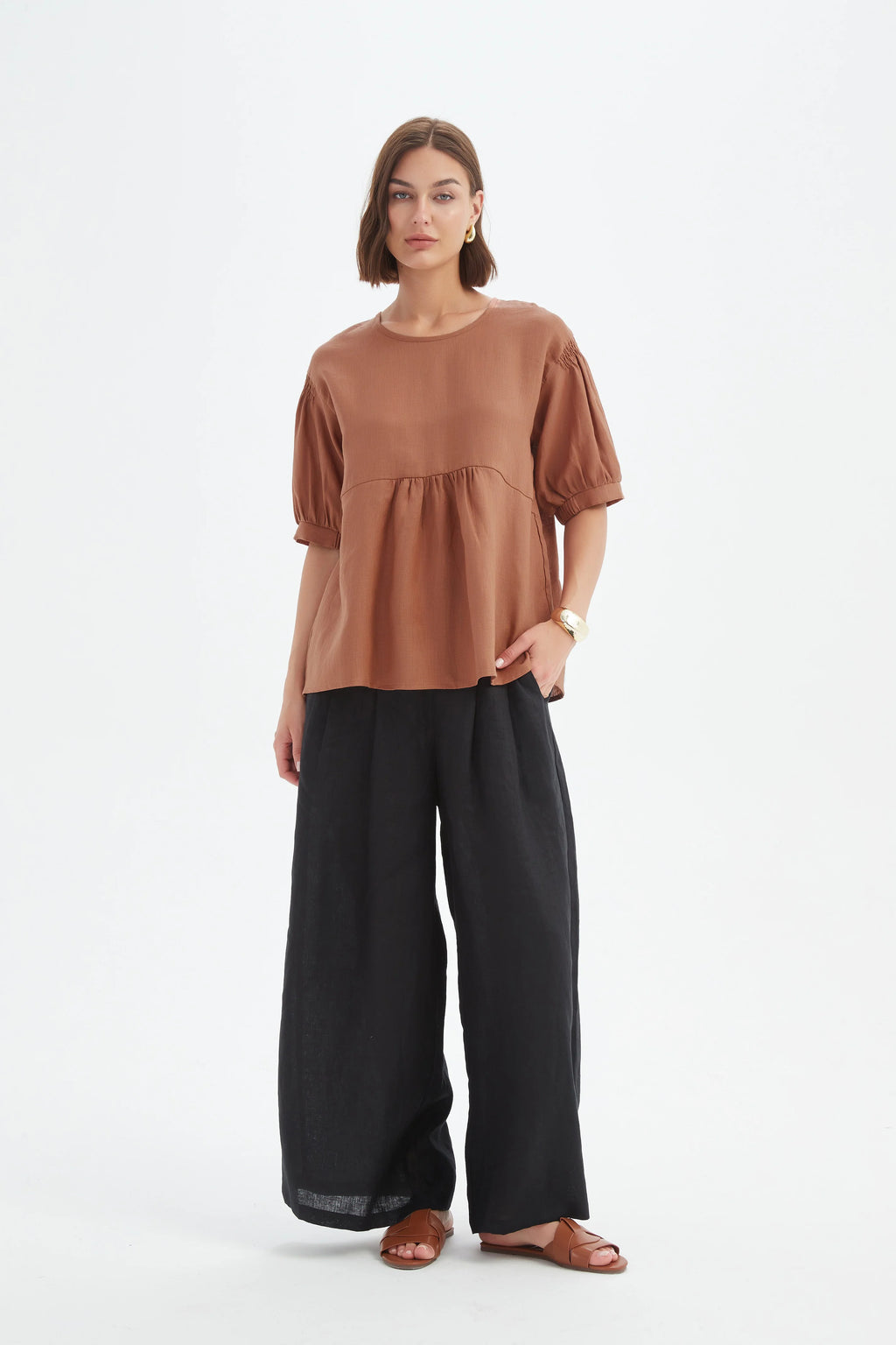 Tirelli - Bishop Sleeve Shirring Top