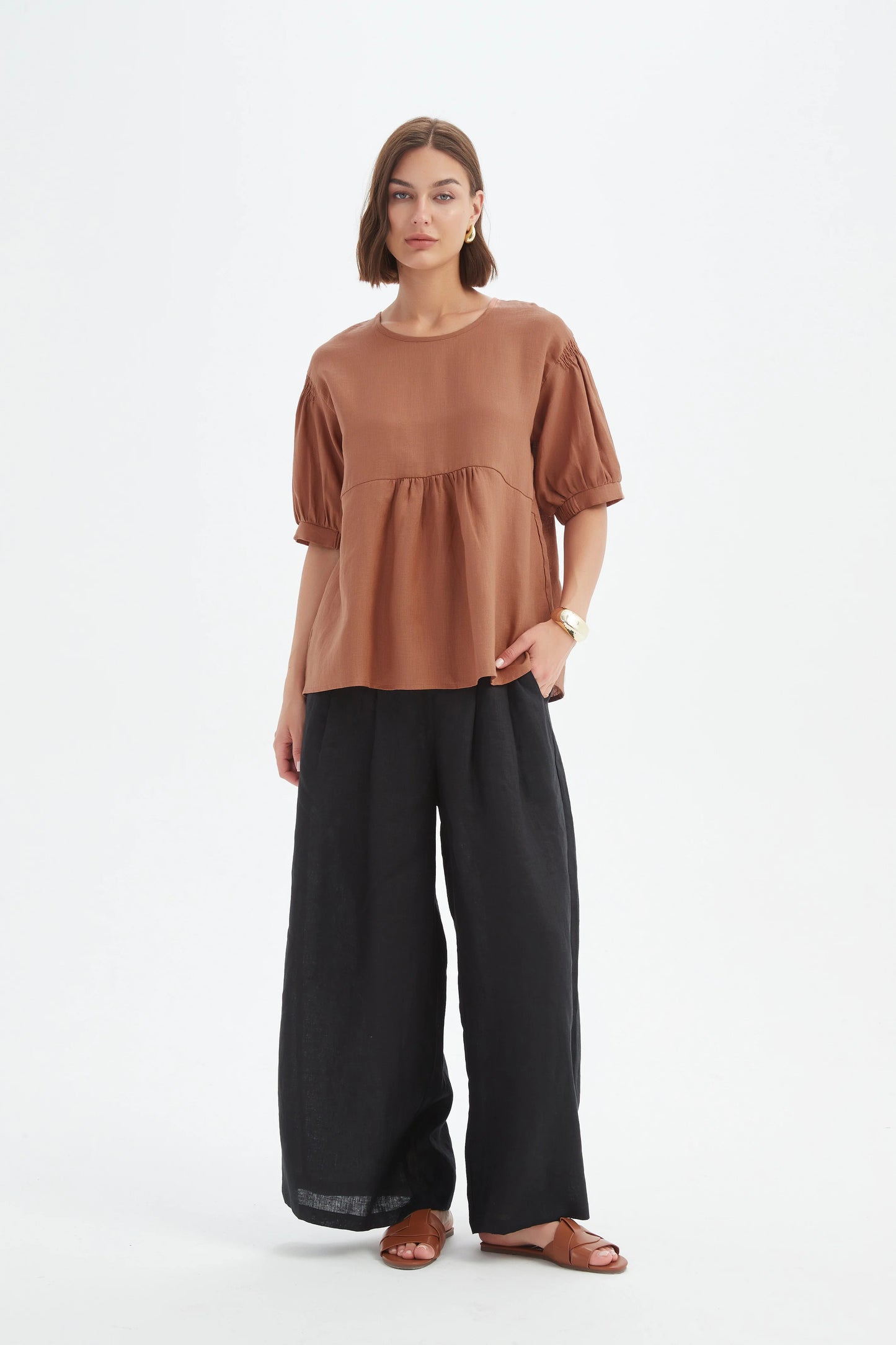 Tirelli - Bishop Sleeve Shirring Top