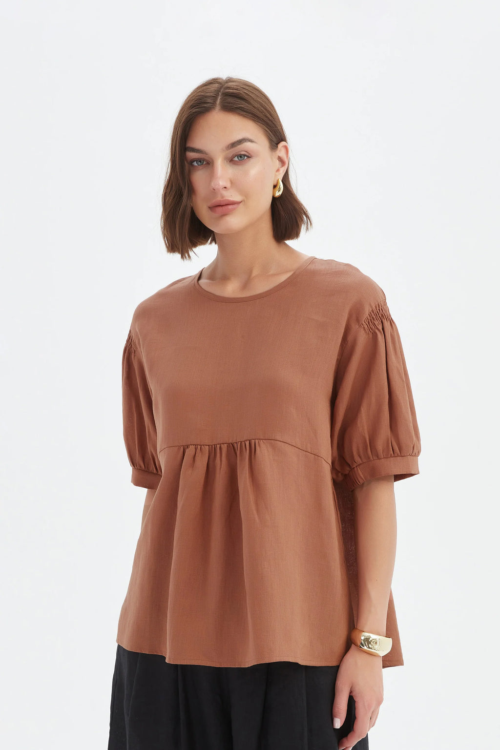 Tirelli - Bishop Sleeve Shirring Top