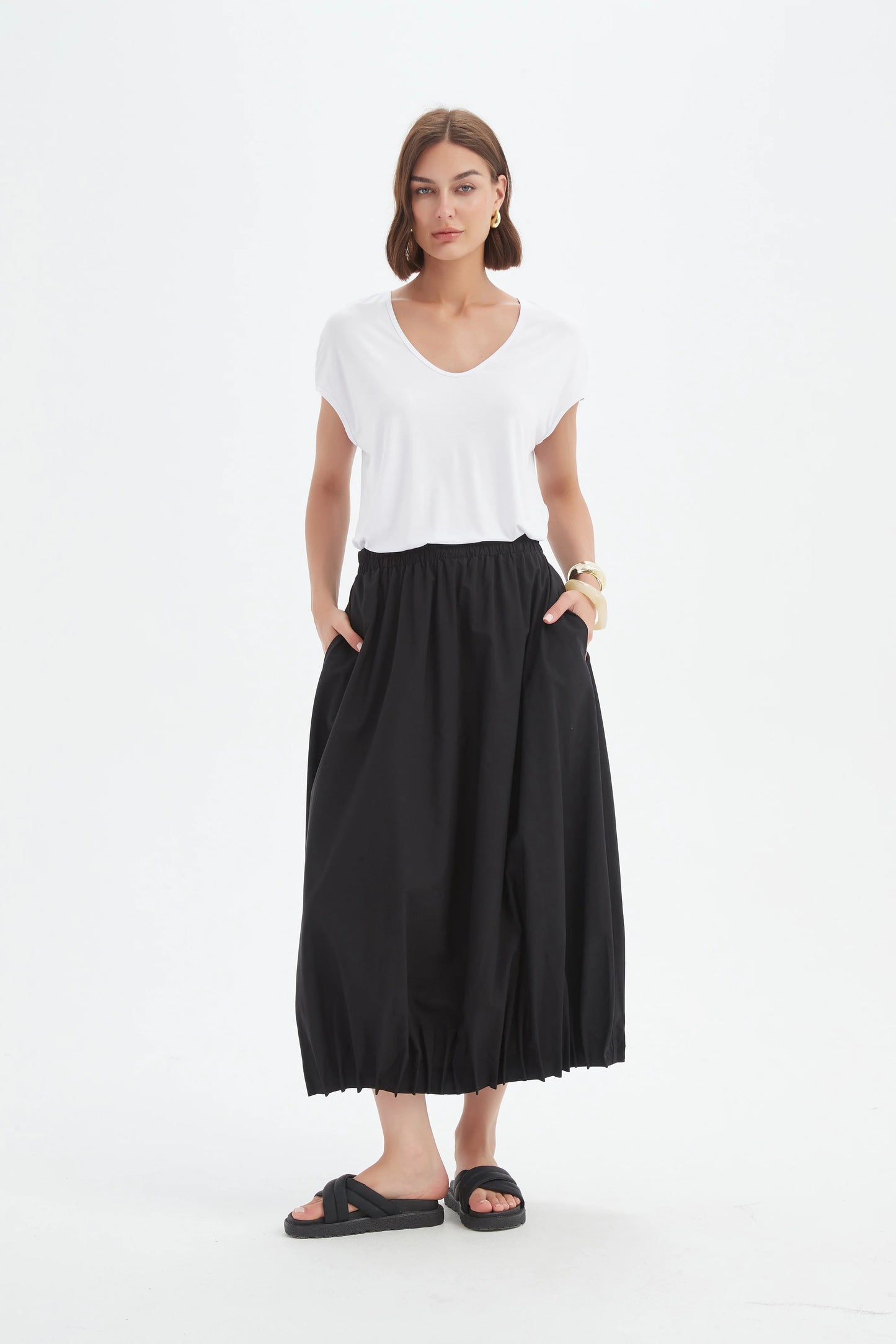 Tirelli - Pin Tuck Hem Skirt