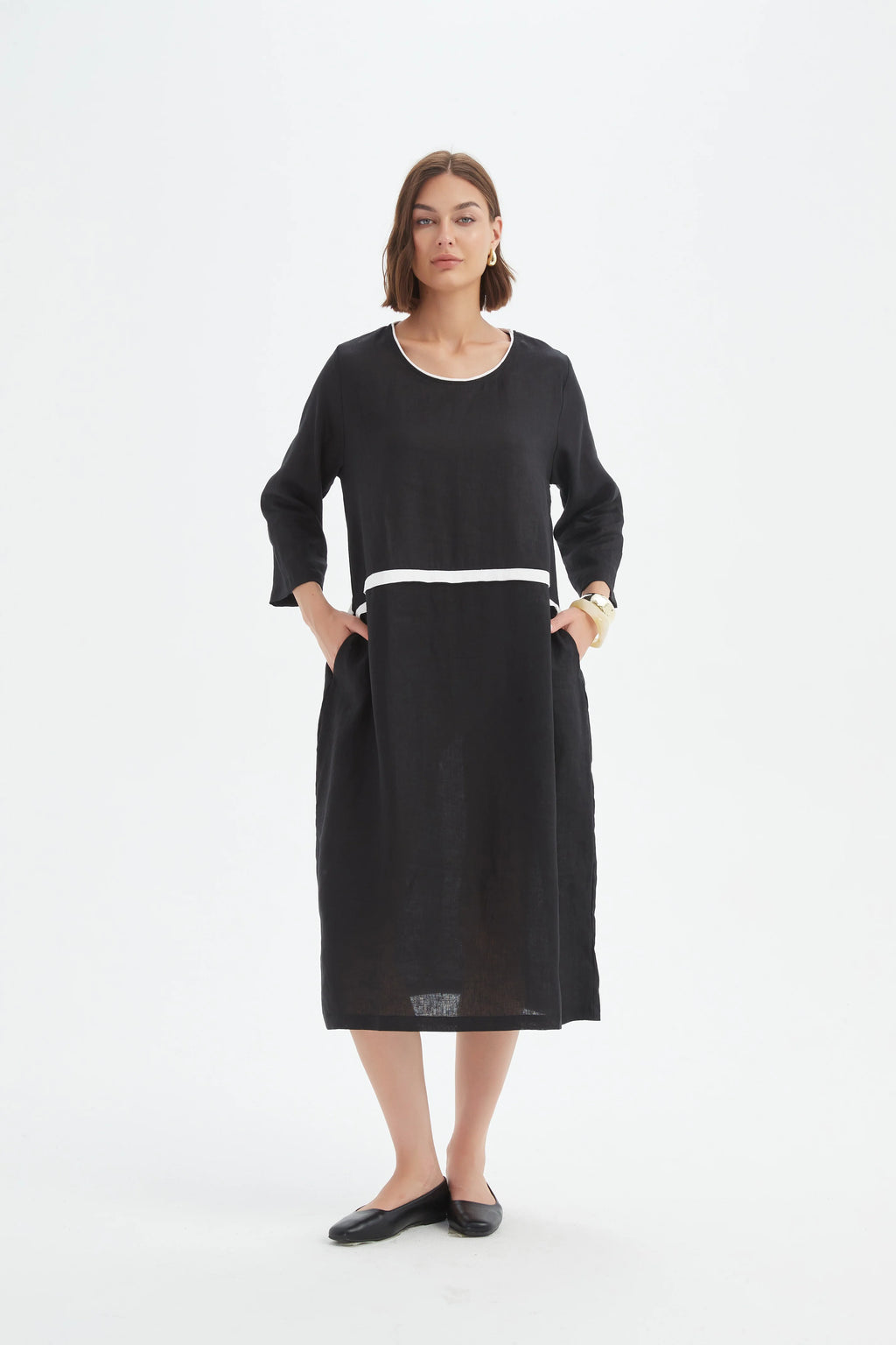 Tirelli Contrast Trim Ovoid Dress