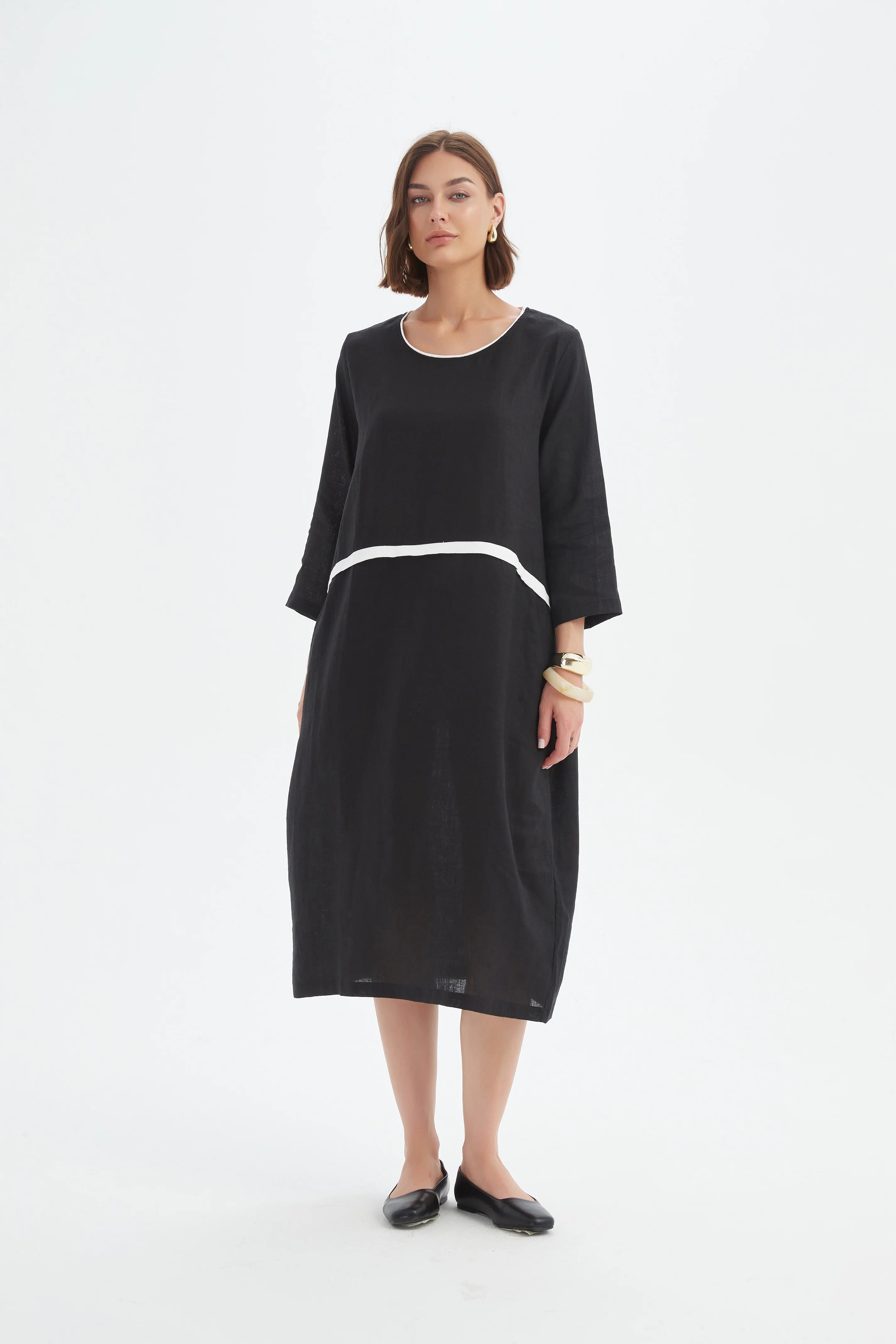 Tirelli Contrast Trim Ovoid Dress