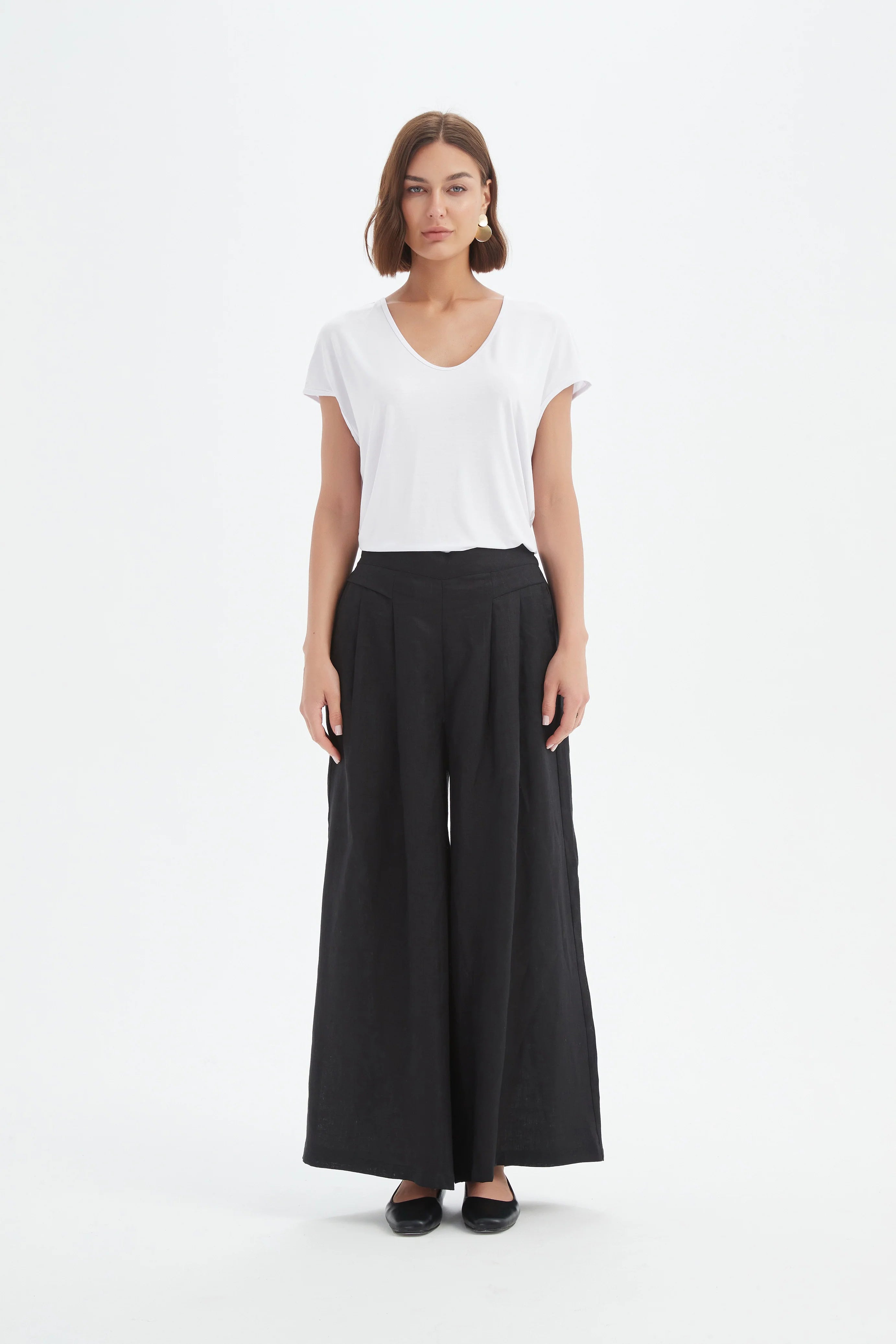 Tirelli Pleat Front Palazzo Pant