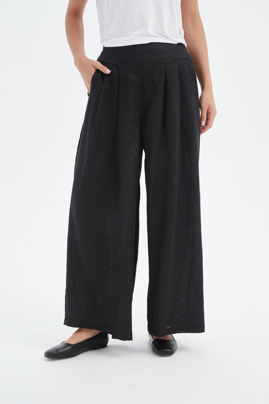 Tirelli Pleat Front Palazzo Pant