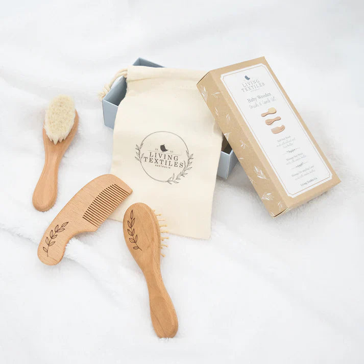 Living Textiles - Baby Wooden Brush & Comb Set