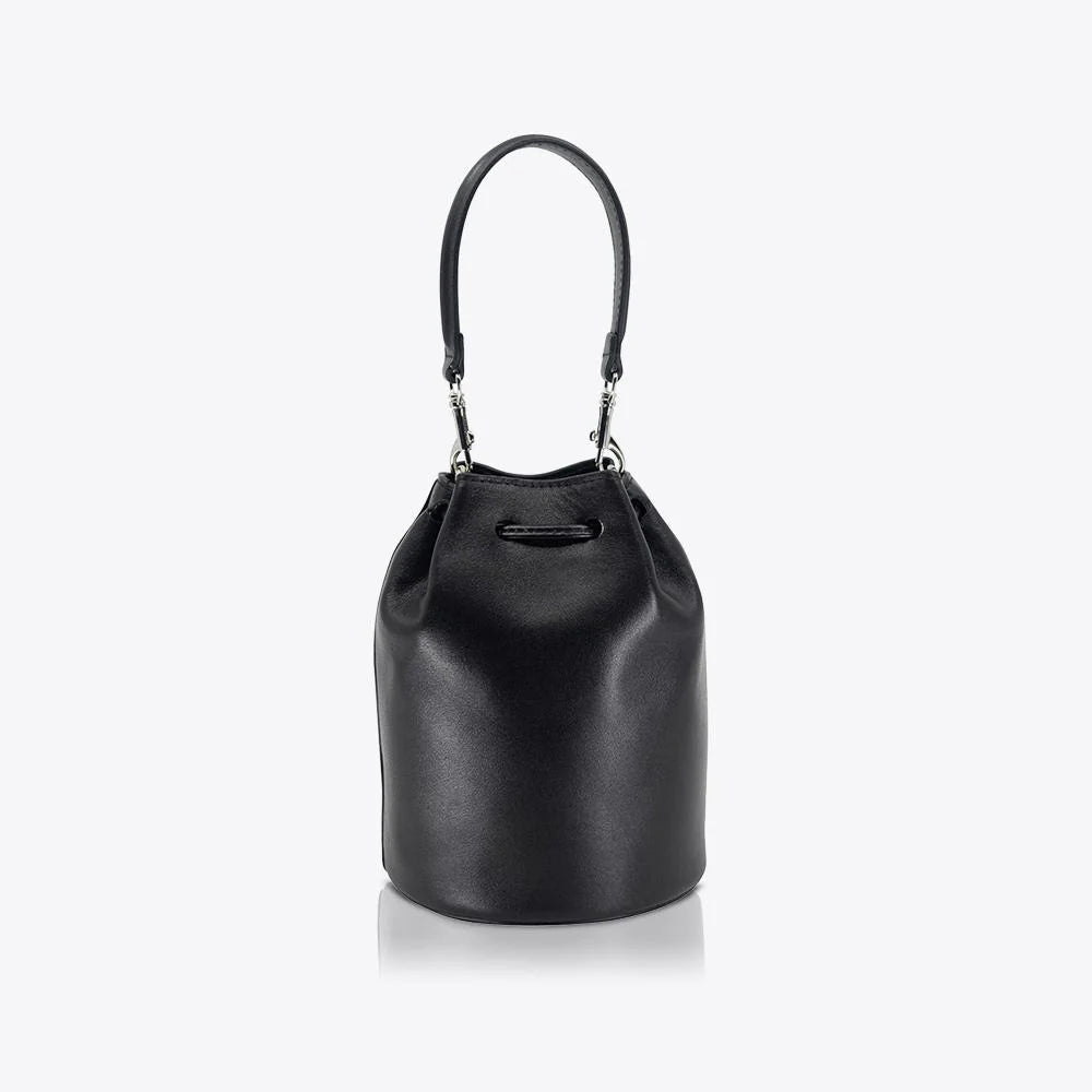 Sol Sana Bucket Leather Bag - Black/Silver