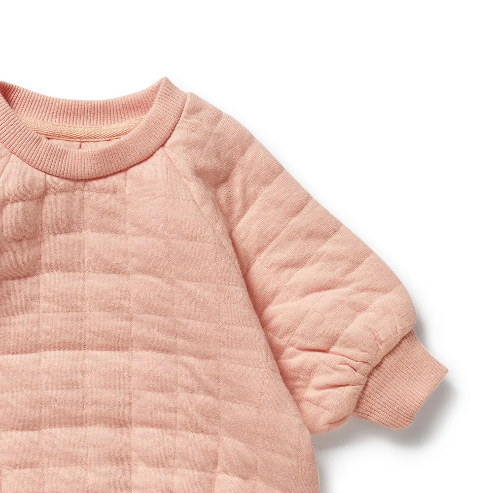 Wilson & Frenchy Pretty Pink Organic Quilted Bodysuit