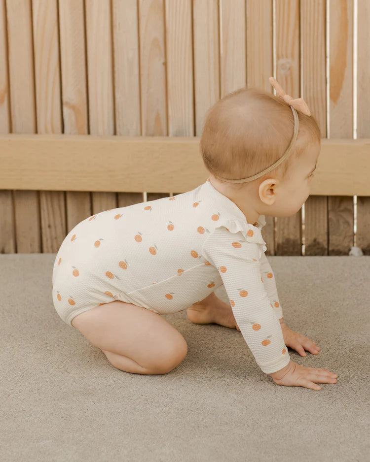 Quincy Mae Byron Rashguard One-Piece || Oranges