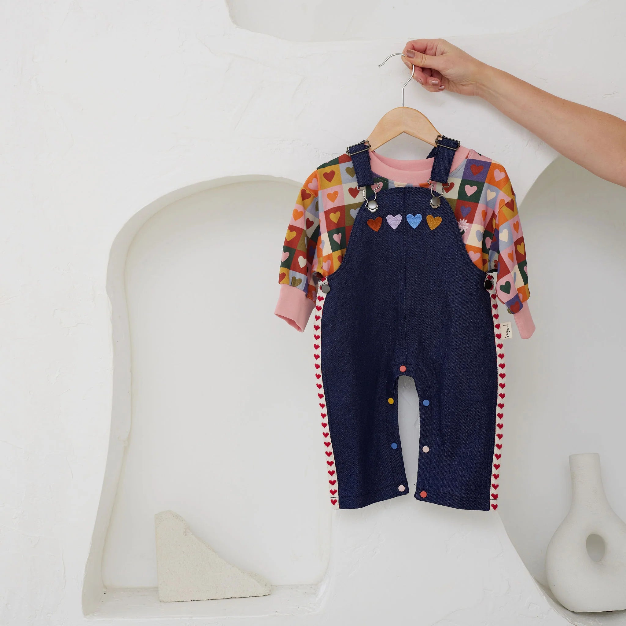 Kapow Kids Heart Checkerboard Sweater