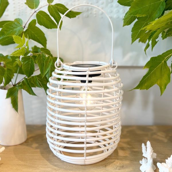Mediterranean Markets Cali Solar Lantern white