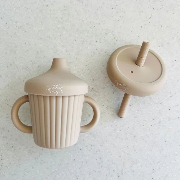 Cuddle Bug & Co Silicone Stainless Sippy Cup With Spout and Straw Lid - Assorted