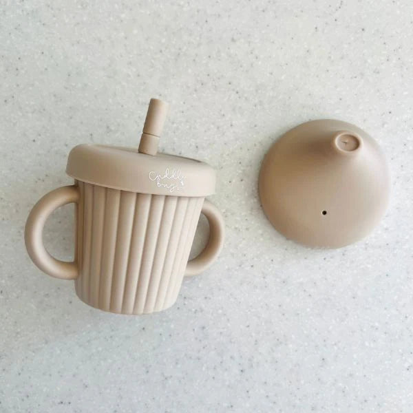 Cuddle Bug & Co Silicone Stainless Sippy Cup With Spout and Straw Lid - Assorted