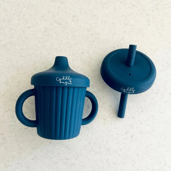 Cuddle Bug & Co Silicone Stainless Sippy Cup With Spout and Straw Lid - Assorted