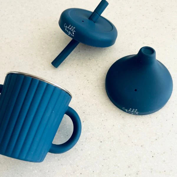 Cuddle Bug & Co Silicone Stainless Sippy Cup With Spout and Straw Lid - Assorted