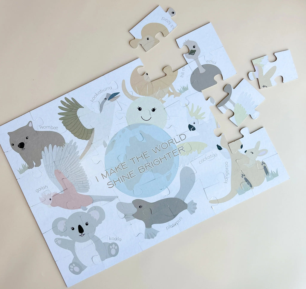 Winnie Parkes Animals Affirmations Puzzle - Double Sided