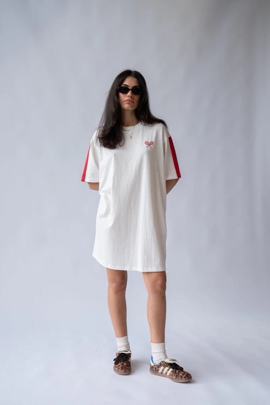 Araminta James Racquet T-Shirt Dress Warm White