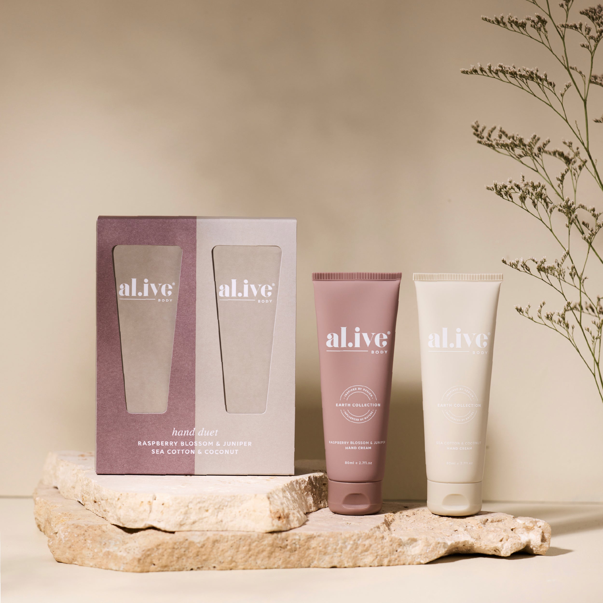 Al.ive Body Hand Duet - Raspberry Blossom & Juniper + Sea Cotton & Coconut