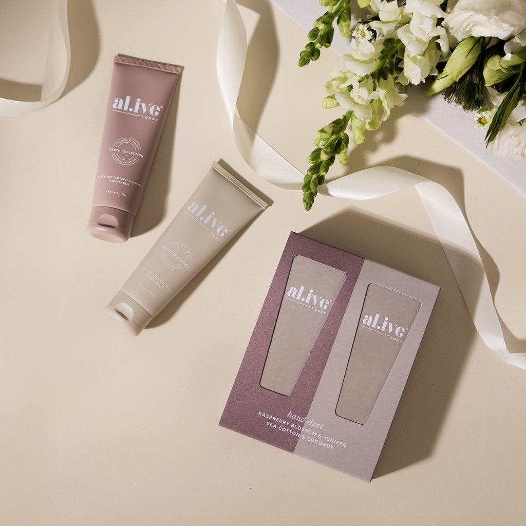 Al.ive Body Hand Duet - Raspberry Blossom & Juniper + Sea Cotton & Coconut