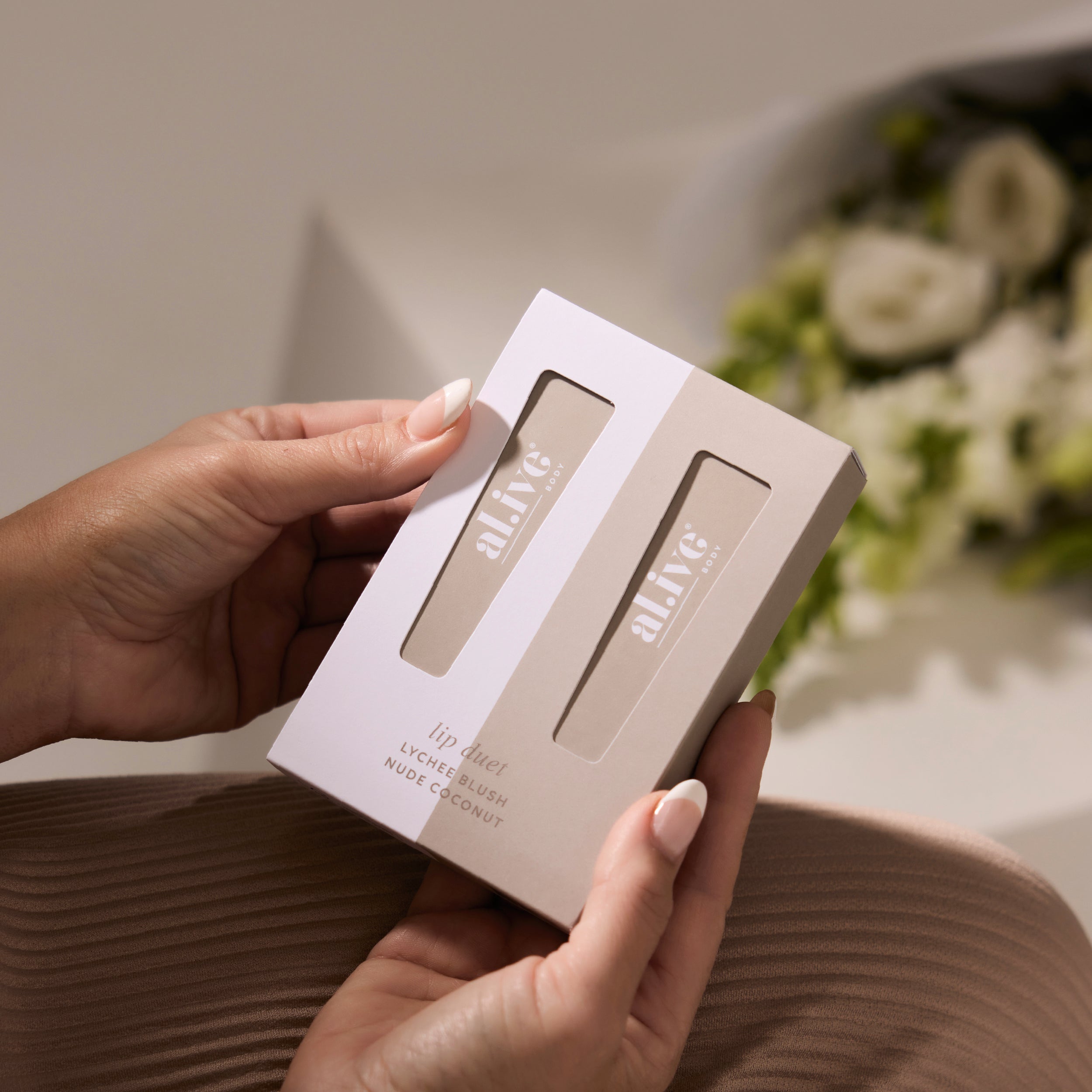 Al.ive Body Lip Duet - Lychee Blush + Nude Coconut