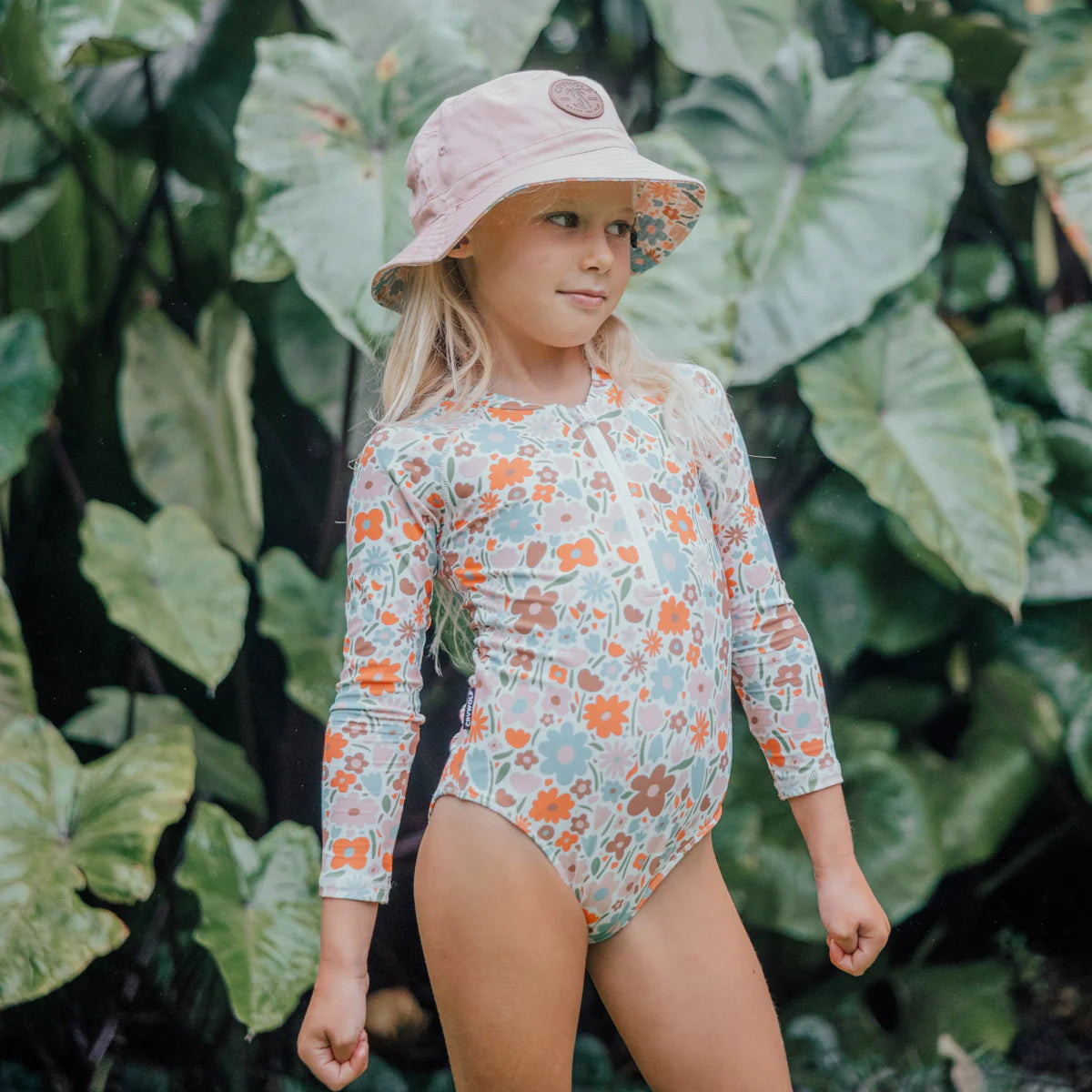 Crywolf Long Sleeve Swim Suit - Flower Market