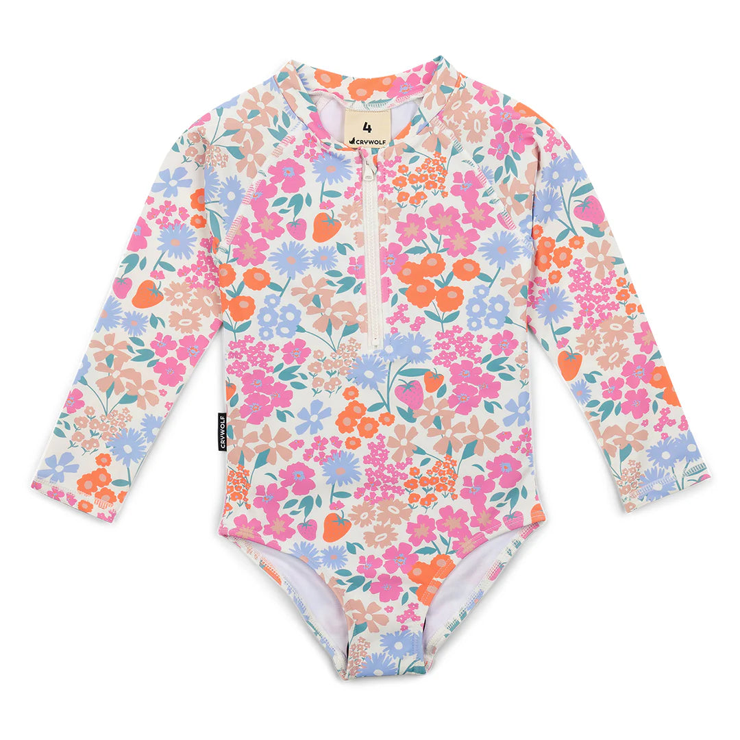 Crywolf Long Sleeve Swimsuit Berry Garden