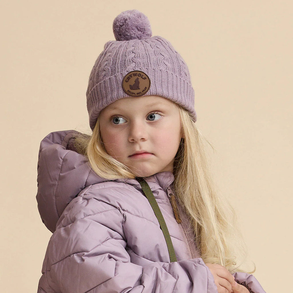 CRYWOLF Pom Pom Beanie Lilac