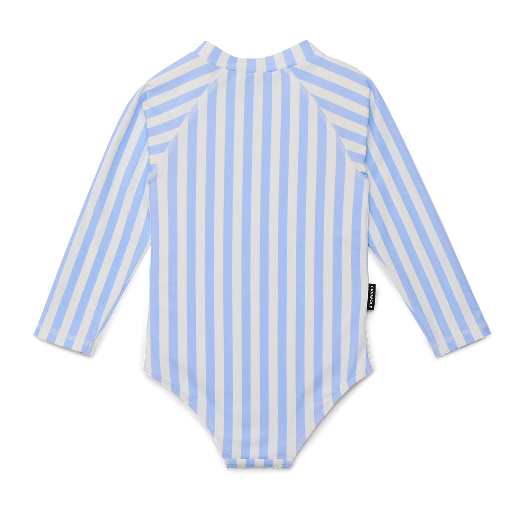Crywolf Long Sleeve Swimsuit Sky Blue Stripe