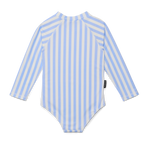 Crywolf Long Sleeve Swimsuit Sky Blue Stripe