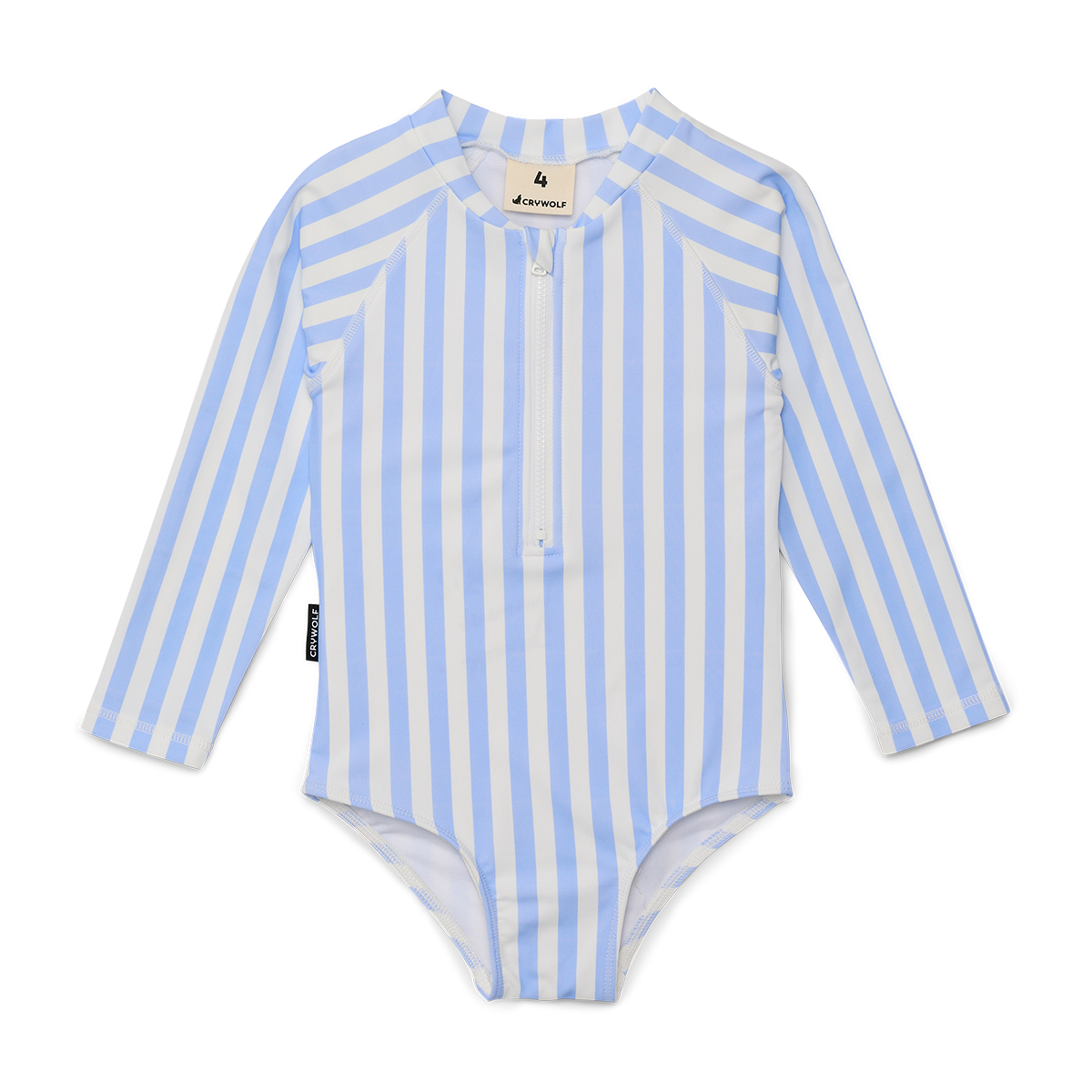 Crywolf Long Sleeve Swimsuit Sky Blue Stripe