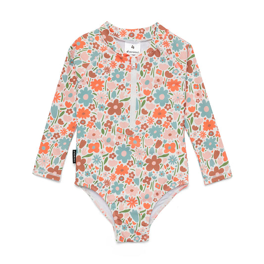 Crywolf Long Sleeve Swim Suit - Flower Market