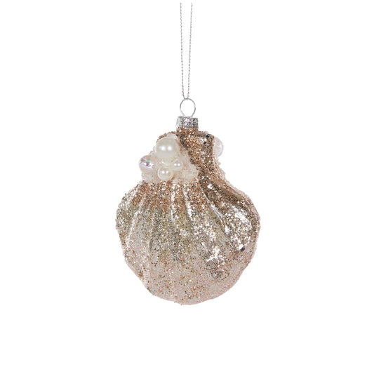 Holly & Ivy - Mettalic Clam With Pearls Hanging