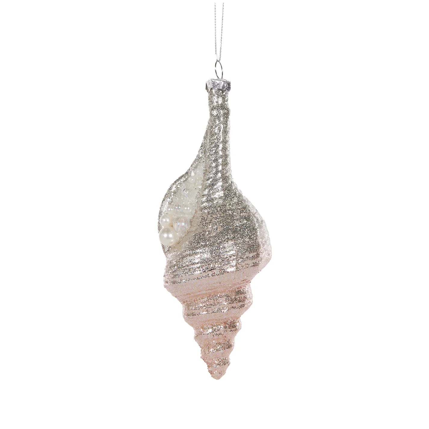 Holly & Ivy - Mettalic Conch With Pearls Hanging