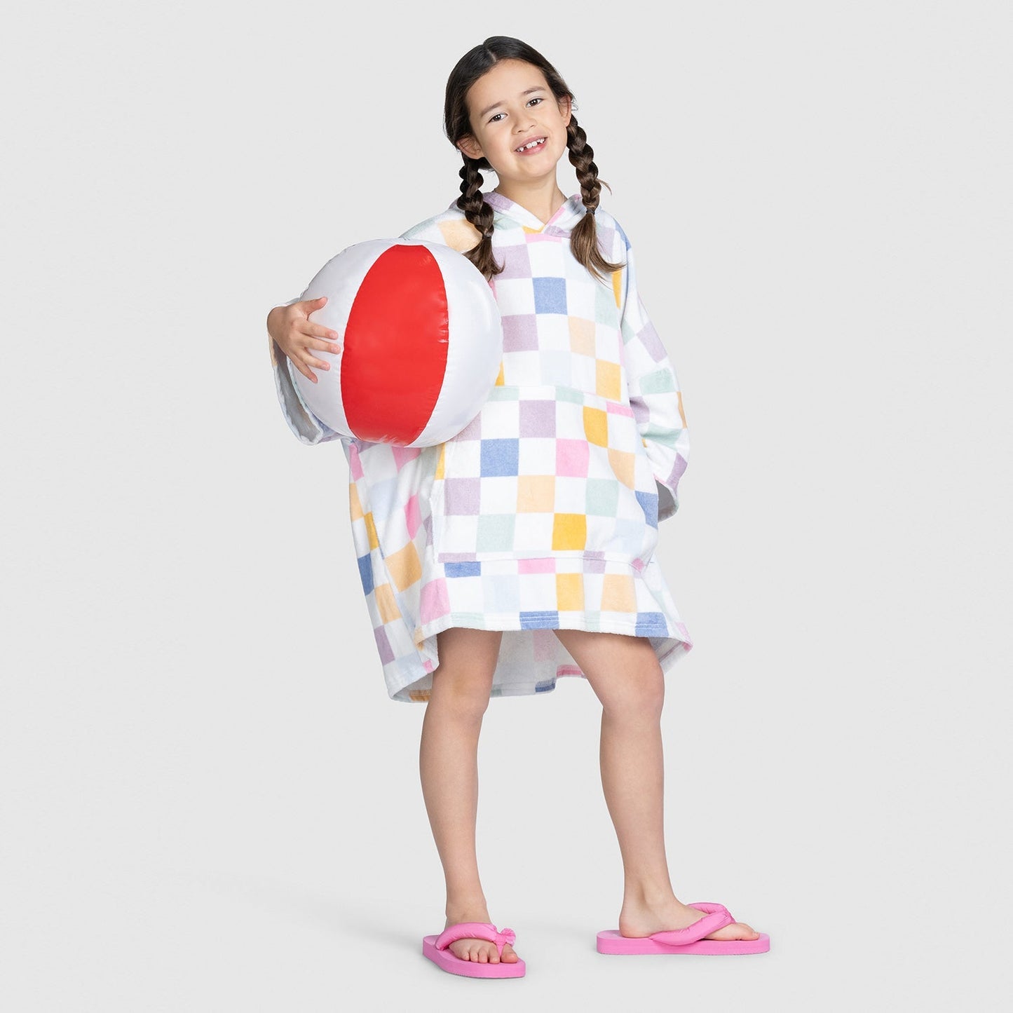 Oodie™ Original Checkboard Poncho Towel Kids