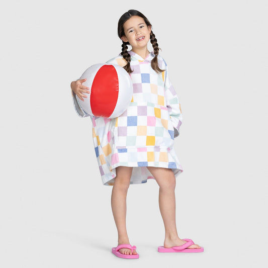 Oodie™ Original Checkboard Poncho Towel Kids