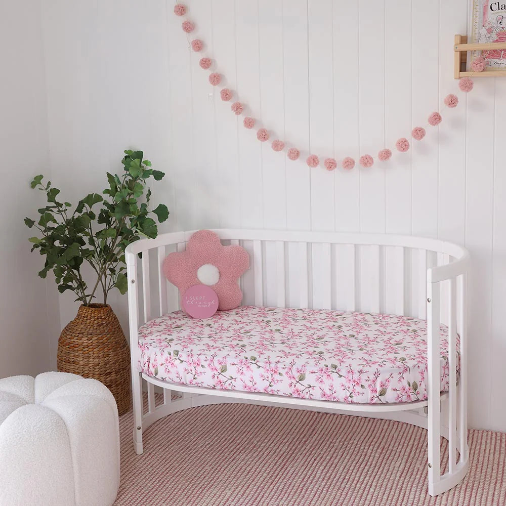 Snuggle Hunny Cherry Blossom Fitted Cot Sheet