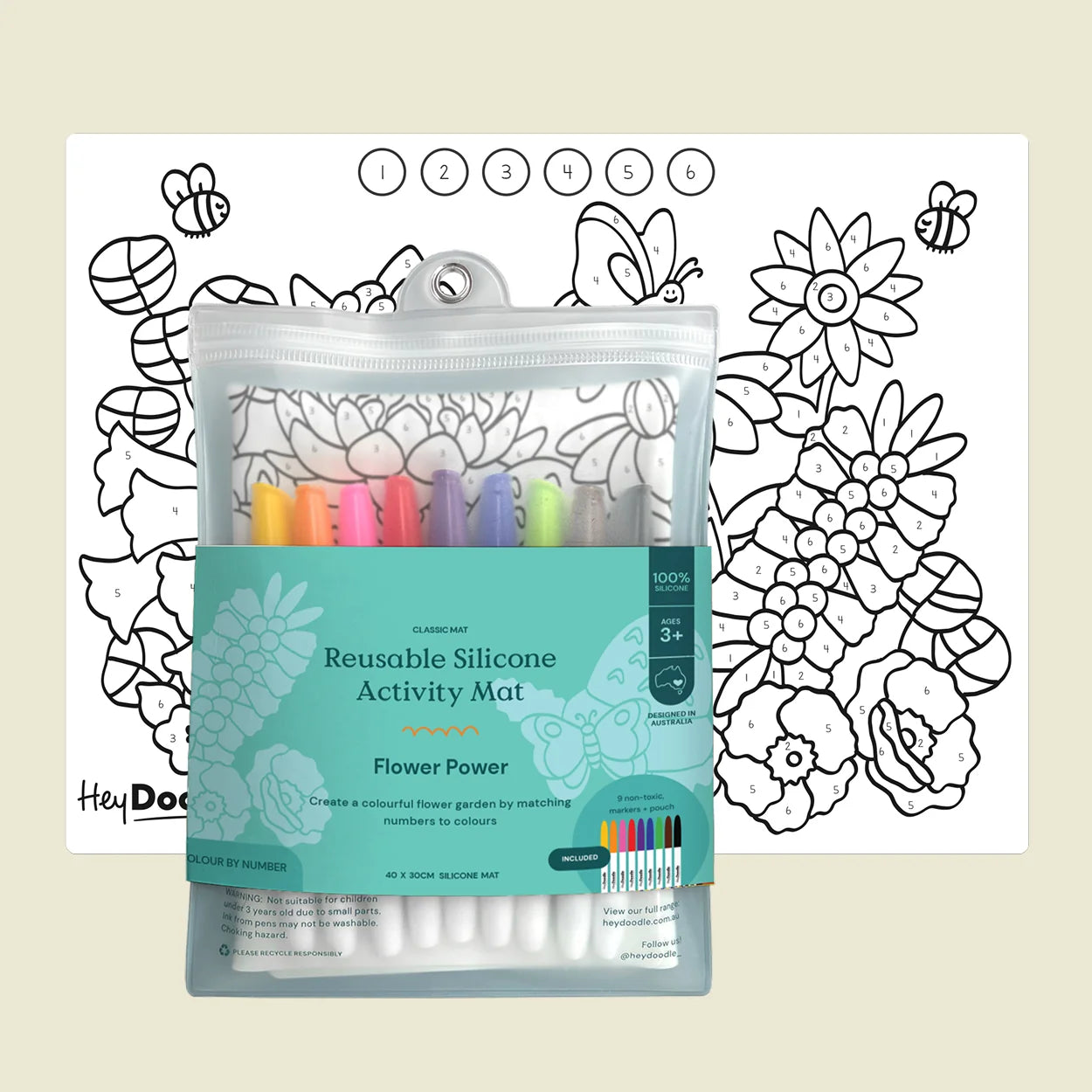 Hey Doodle - Flower Power Classic Colouring & Doodle Mat