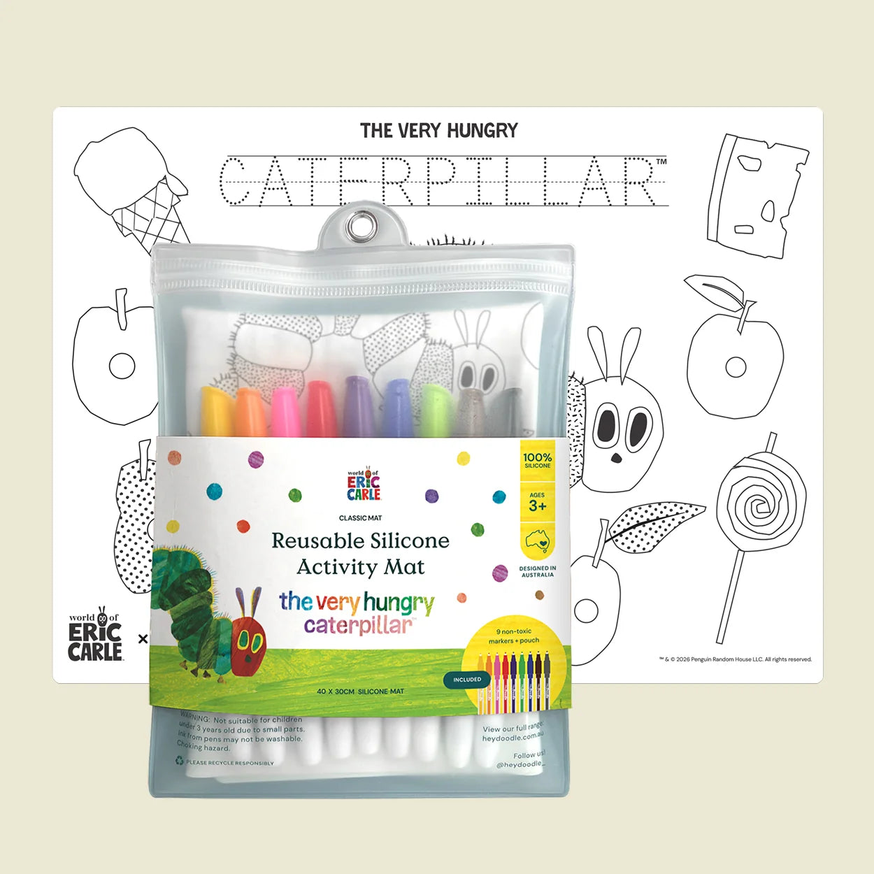 Hey Doodle - Classic Colouring & Doodle Mat - The Very Hungry Cate