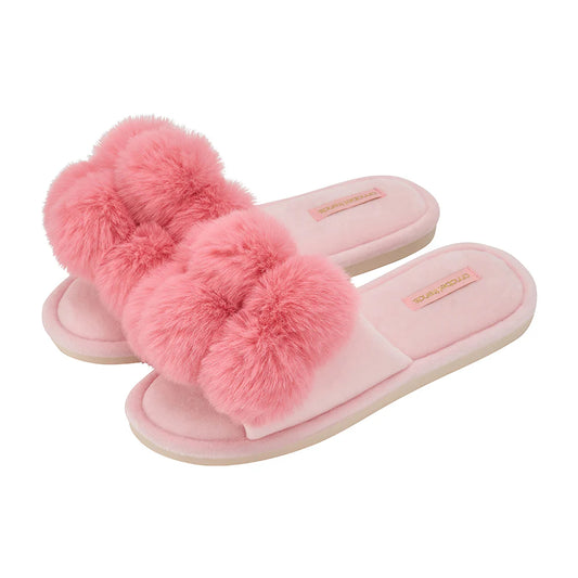 Annabel Trends Pom Pom Slippers - Cosy Luxe