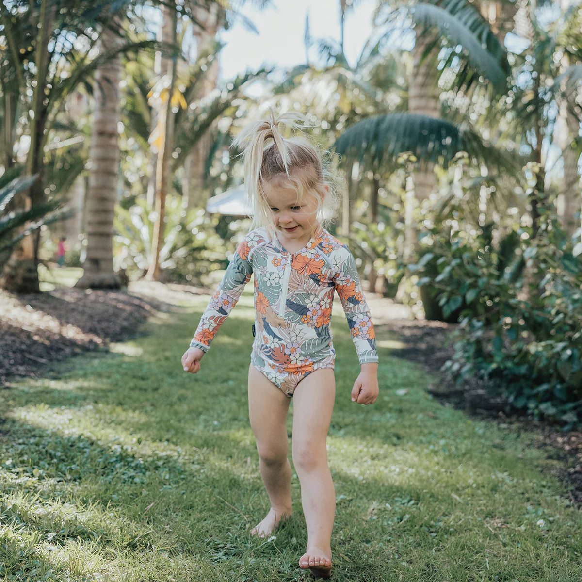 Crywolf LONG SLEEVE SWIMSUIT Tropical Floral