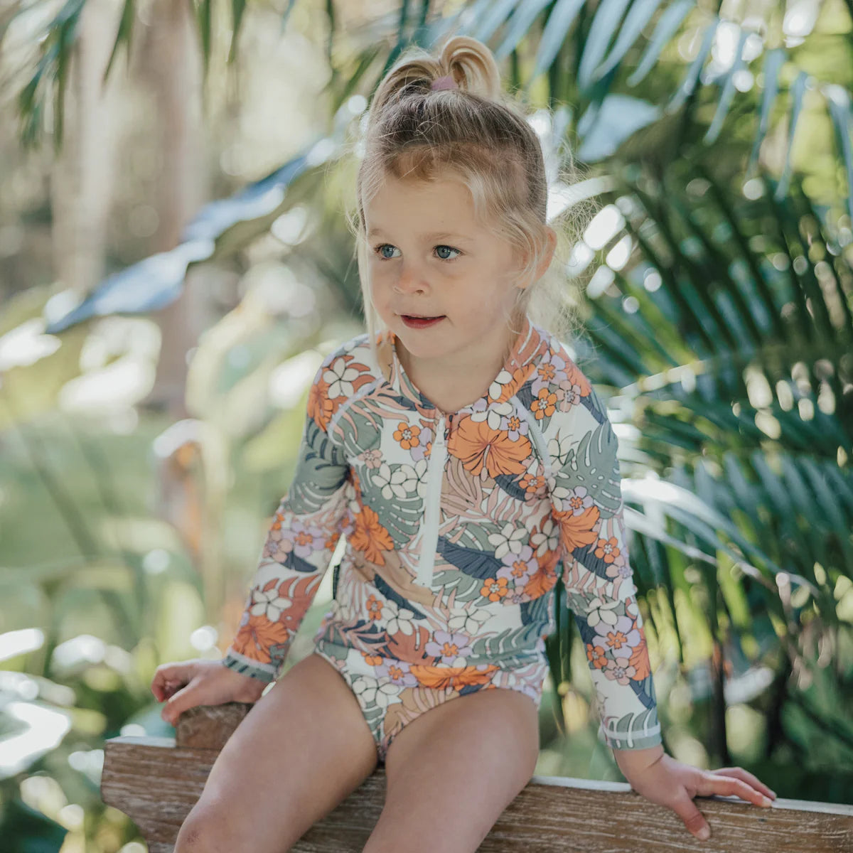 Crywolf LONG SLEEVE SWIMSUIT Tropical Floral