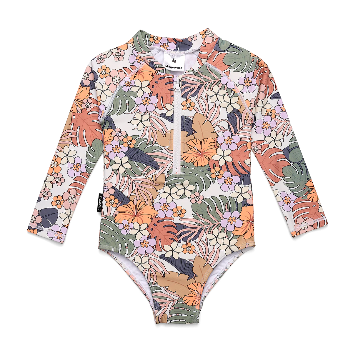 Crywolf LONG SLEEVE SWIMSUIT Tropical Floral