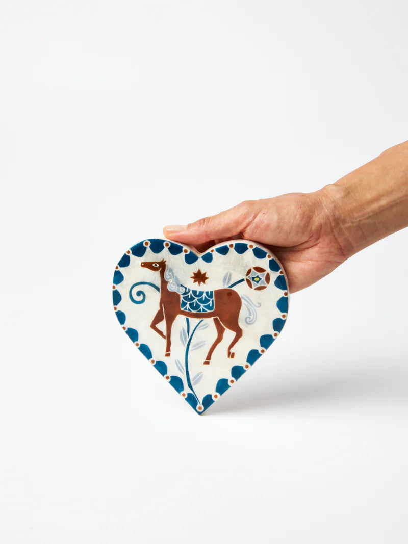 Jones & Co Paloma Heart White Horse