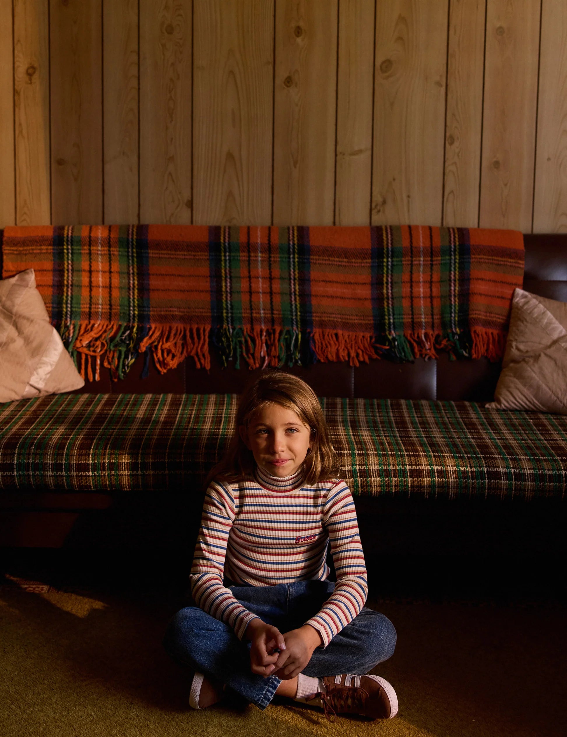 Goldie + Ace Outback Stripe Embroidered Rib Skivvy