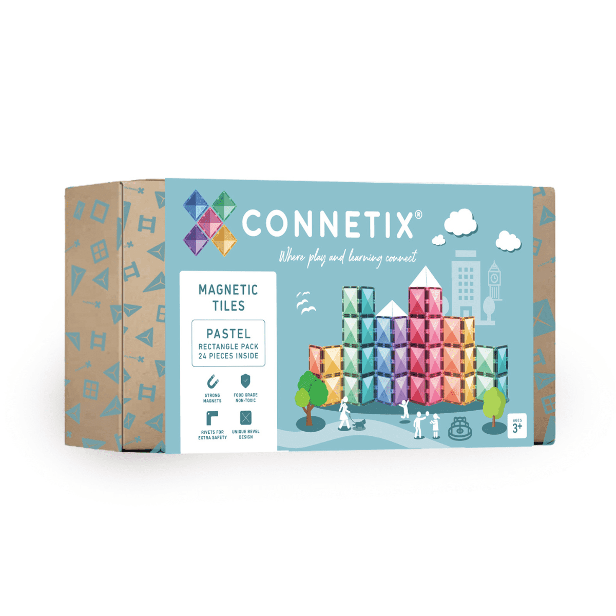 Connetix Pastel Rectangle Pack 24pc